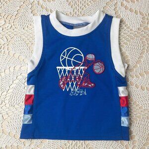 Vintage Y2K Eljay Baby Boy 3t Blue Basketball Tank Top